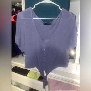Silver Jeans Co. tie front blue top GUC size large